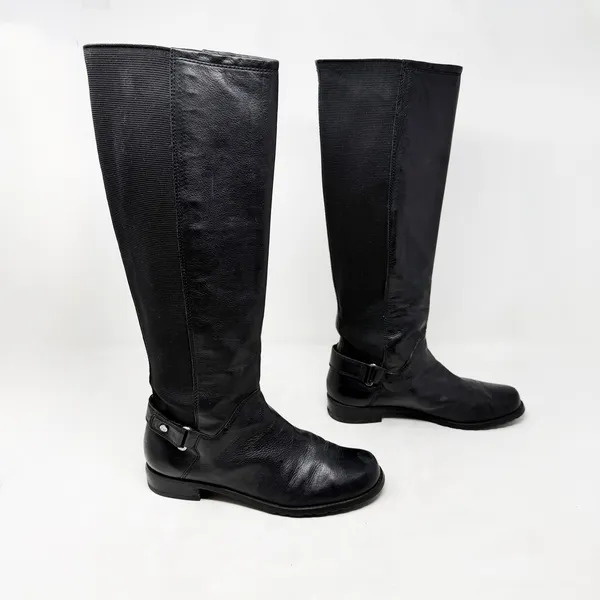 [Stuart Weitzman] Black Leather Accummulate Tall Knee High Riding Boots Size 7.5 - Image 3