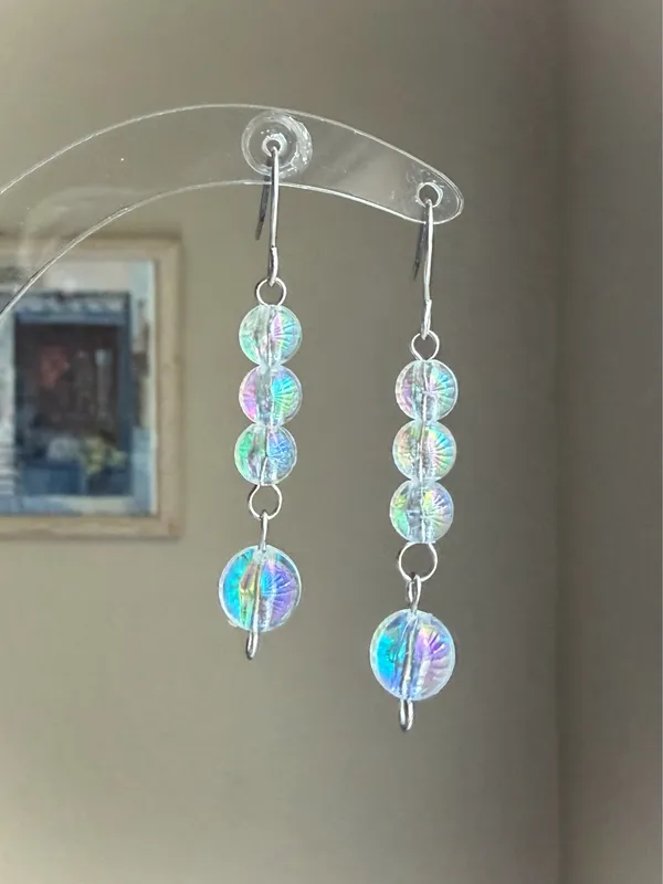 Handmade fairy cute Kawaii y2k dangle earrings 🍃🤍 - Image 2
