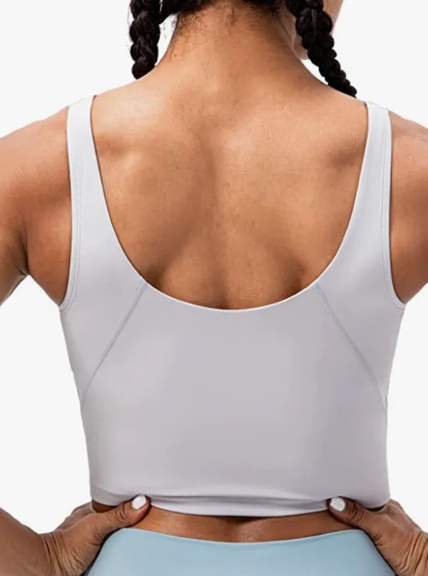 Amazon Lavento Women's Longline Sports Bra - Crop Tank Top with Built in Bra - Image 2