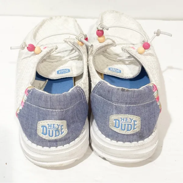 Hey Dude Wendy Womens‎ Size 9 White Boho Crochet Casual Shoes Slip On - Image 4