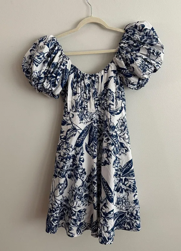 Abercrombie & Fitch Ruched Puff Sleeve Mini Dress - Image 8