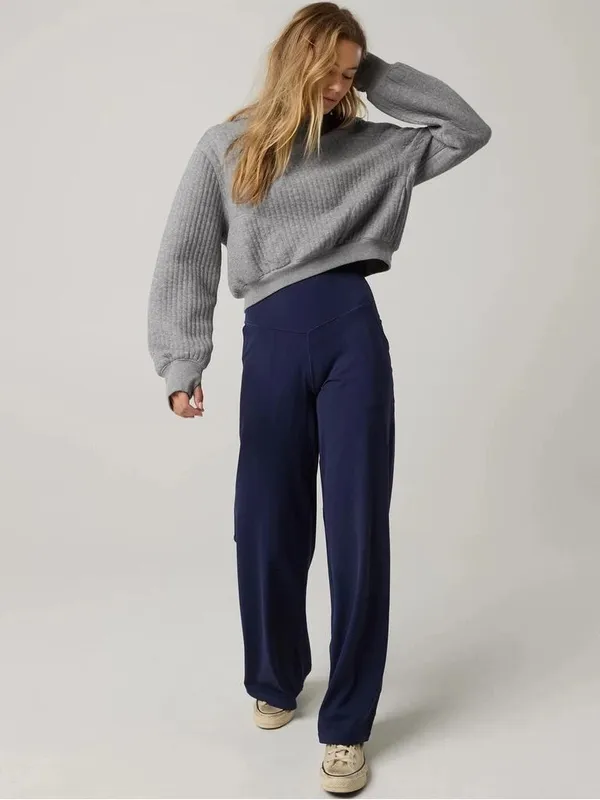 Aerie OFFLINE By Aerie Coffee Run Cropped Hoodie Grey Pullover Ribbed Size M - Image 11