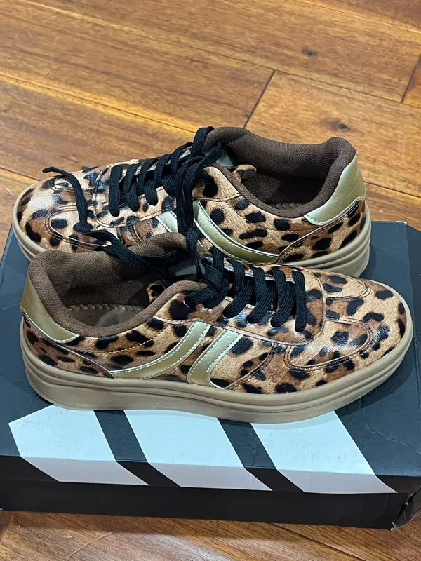 Women’s Leopard print platform Sneakers Brown Size 7 - Image 4