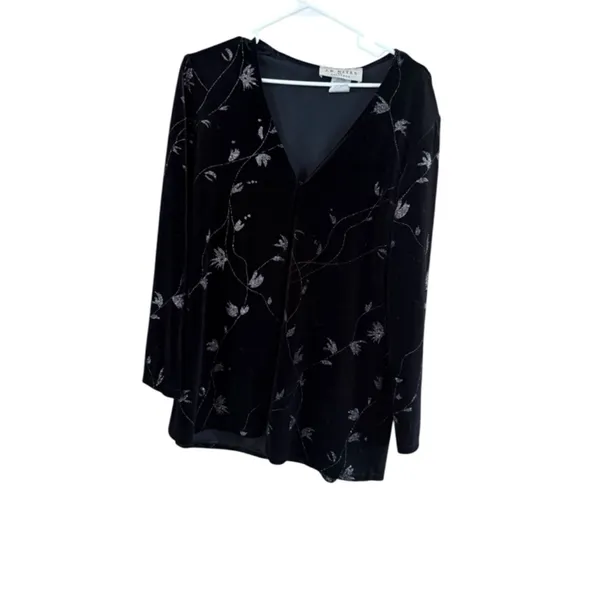 Elegant Black Velvet Blazer - Image 2