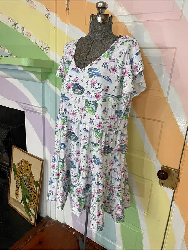 Smith & Quinn Delaney Reynolds Lake Oconee Resort Wear Tiered Mini Dress Sz L 🧡🎀 - Image 3