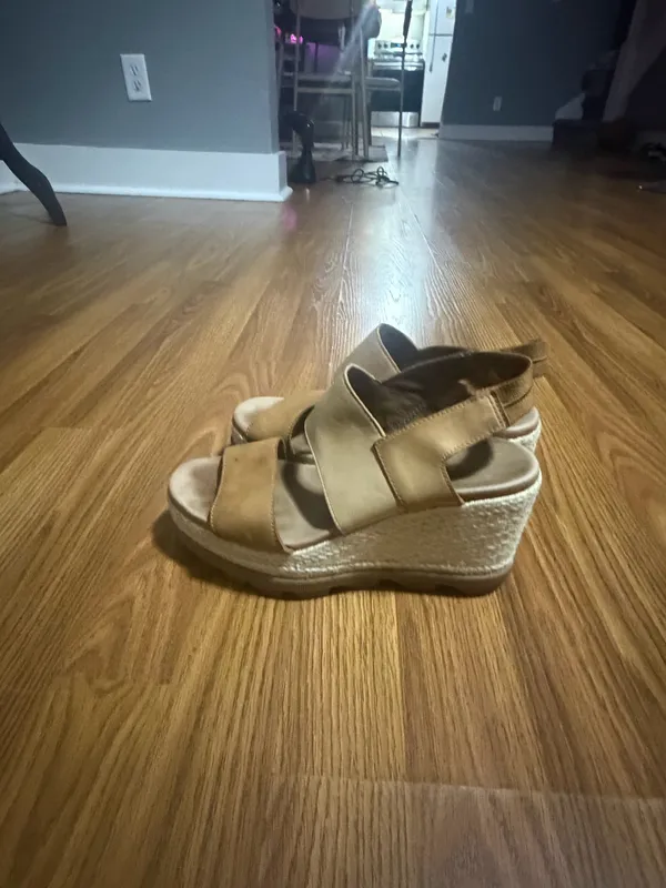 SOREL Joanie II chunky wedge sandals slingback comfort 7.5 - Image 4