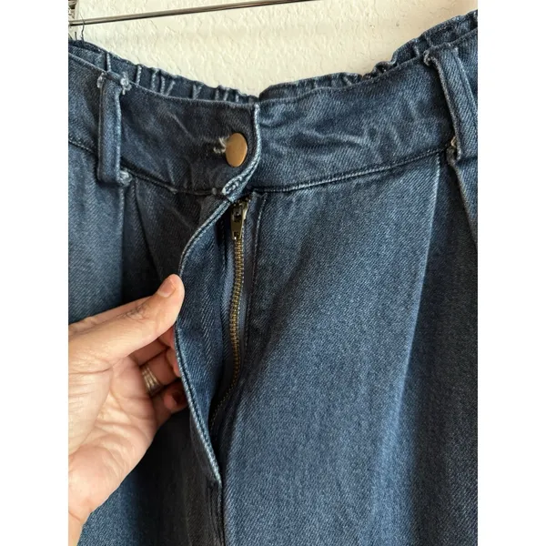 YFB Young Fabulous & Broke High Rise Elastic Waist Jean Skirt Small 90s Y2K Boho - Image 5