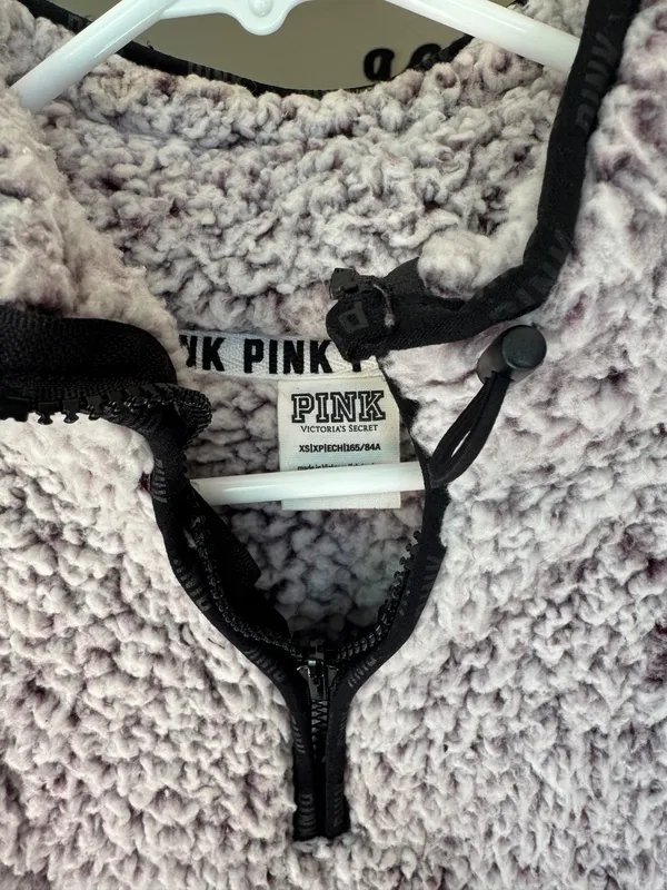 Victoria’s Secret Pink Sherpa quarter zip fleece pull over - Image 3
