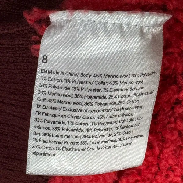 Lululemon Ombre Knit Textured Turtleneck Red Merlot Carnation Red Women’s 8 - Image 3