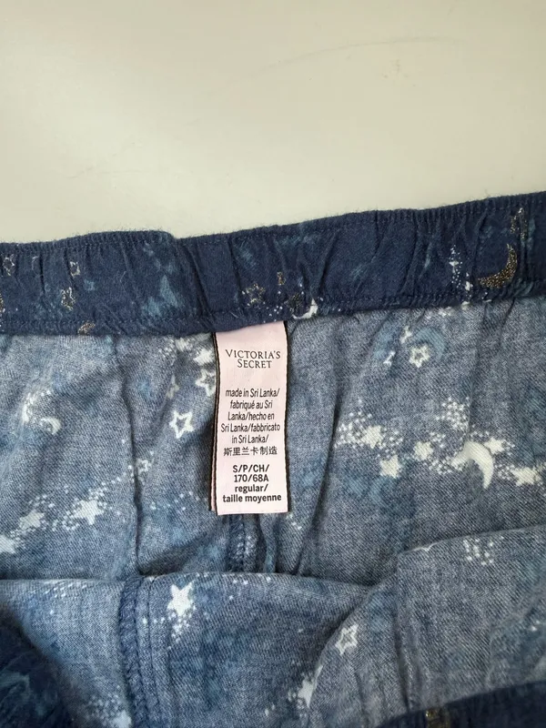 Victoria’s Secret Celestial Wide Leg Pajama Pants Blue Metallic - Image 9