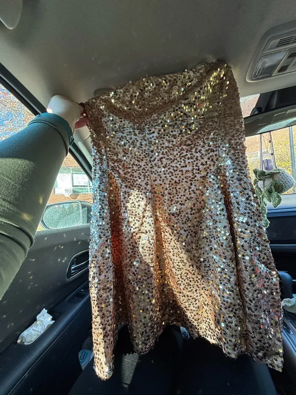Lucy in the Sky Gold Dress Sequin Strapless - Image 3