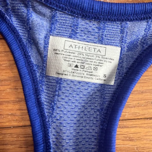 Athleta Royal Blue Patterned Racerback Tank - Image 2
