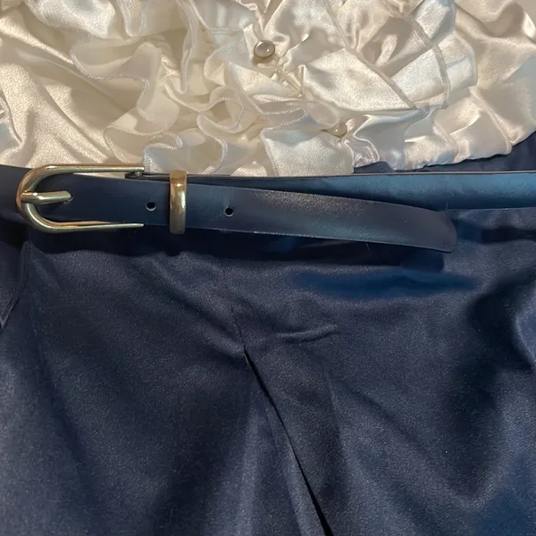 Y2K- Body Central Strapless Dress- Frilly White & Navy with Pockets- Size M- NWT - Image 11