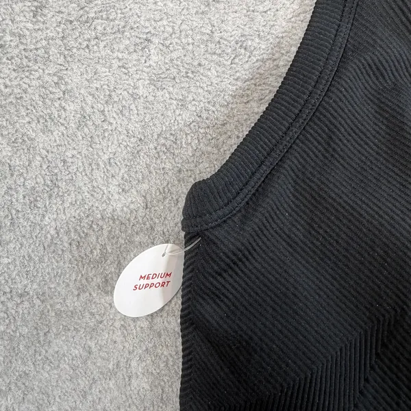 SPANX Rib Seamless Medium Impact Sports Bra Size XL Black Racerback 50238R NWT - Image 2
