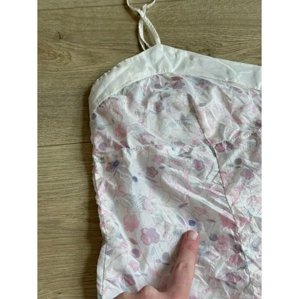 VINTAGE American Eagle 100% silk tank top adjustable straps floral print size 12 - Image 7