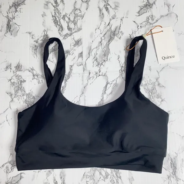 NWT Quince Black Italian Tank Bikini Swim Bathing Suit Top Women's Size Medium - Image 2