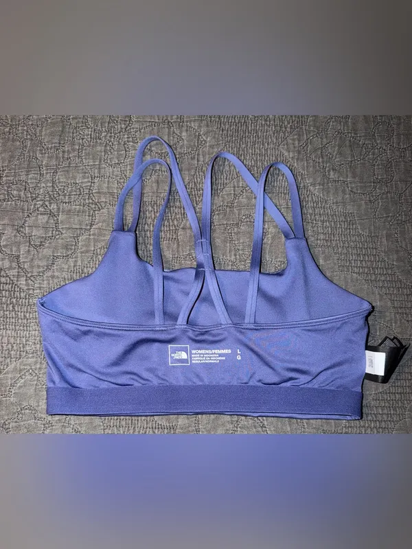 The North Face Women’s Dune Sky Strappy Bra-Purple/Blue Size-L - Image 4