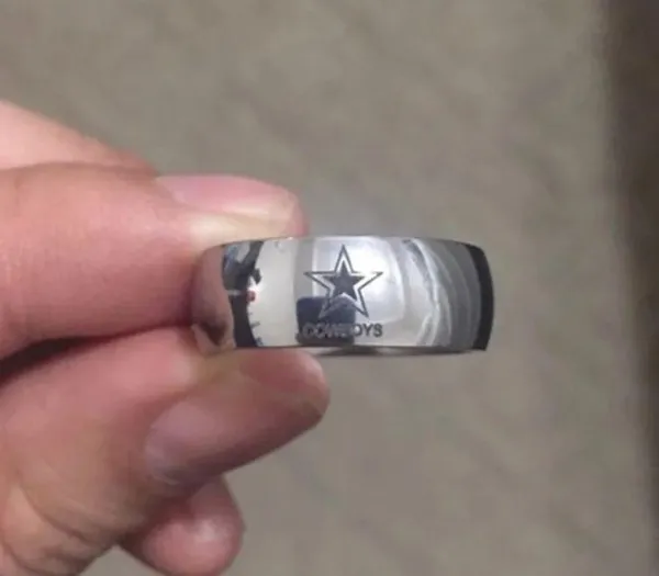 8mm Dallas Cowboys Silver Arc Ring - Image 2