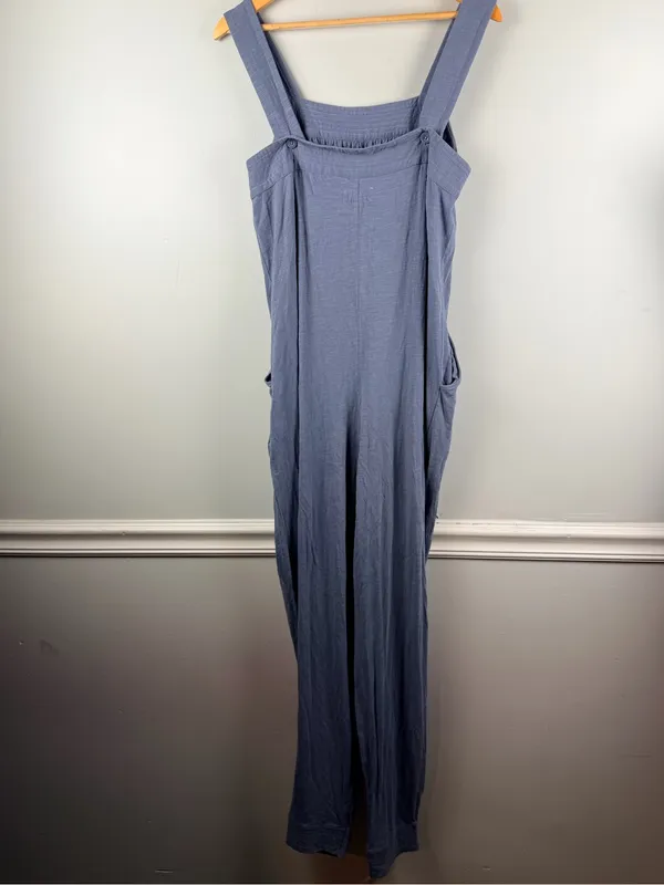 PACT Alice Overall Jumpsuit Blue Dusk 100% Organic Cotton Women’s Sz medium - Image 6