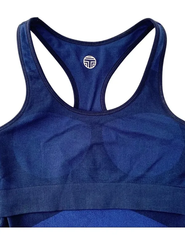 Tory Sport Seamless Two Tone Performance Tank Top S Navy Blue Black - Image 5