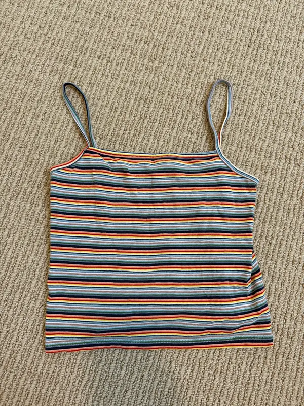 Brandy Melville Rainbow Striped Tank Top - Image 2