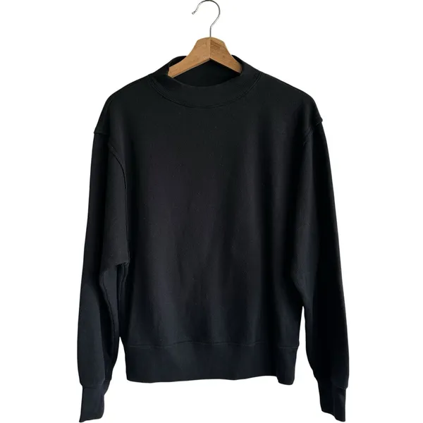 Alo Yoga Renown Sweatshirt Sz XS Heavy Weight Crew Neck Black Pullover Oversized - Image 2