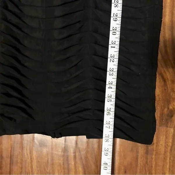 Adrianna Papell Black Overlapping Curved Pleated Dress Size 8 - Image 7