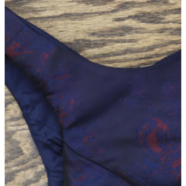 NWT Adrianna Papell Pleated Floral Jacquard Dress Navy Blue / Pink Multi 6 - Image 9