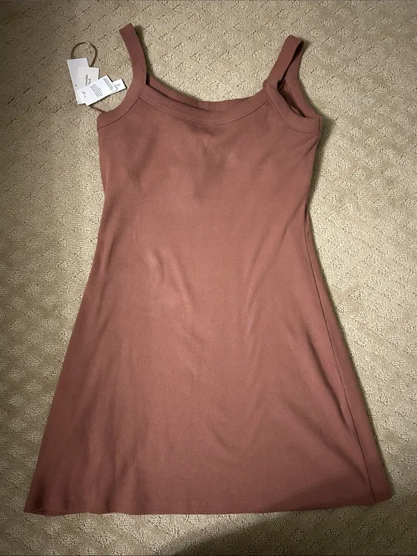 Abercrombie Bra-Free essential 90s ribbed mini dress, Medium NWT - Image 3