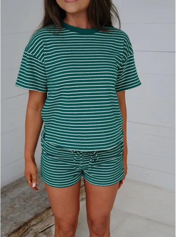 These Three Boutique Set Two-Piece Striped green  - Image 3