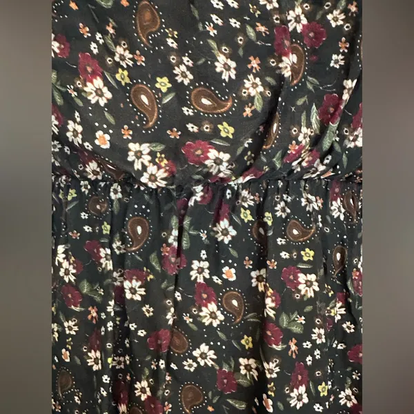 Lara Guidotti Anthropologie Floral silk blend sheer long sleeve dress size M - Image 7