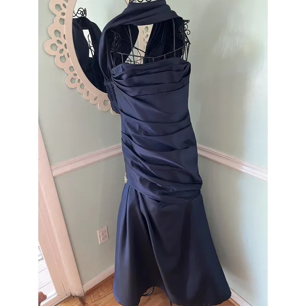 BARBARA KATZ BOCA RATON formal strapless 8 ‎ navy blue gown - Image 9
