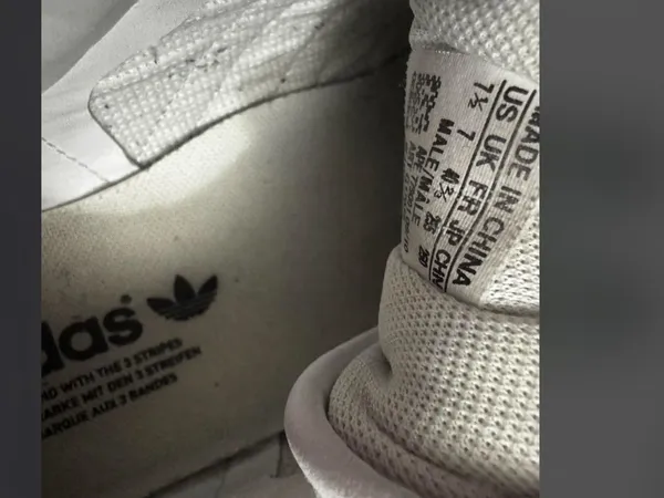 adidas White Low-Top Leather Sneakers with Black Logo - Image 4