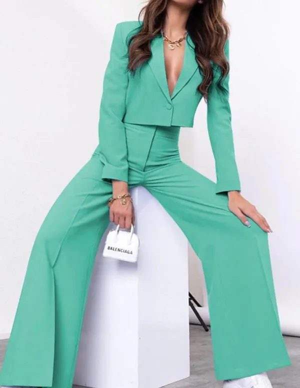 Cropped Blazer Set - Image 2