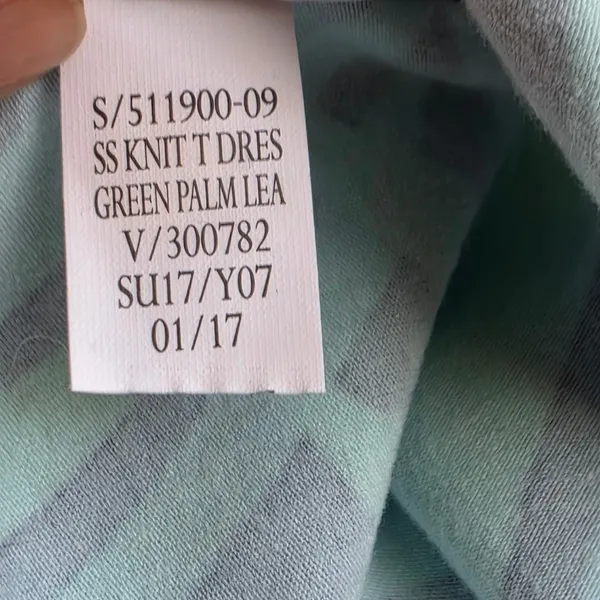 Old Navy NWOT Green Palm‎ Leaf Tropical Knit T-Shirt Dress Navy Blue 511900-09 L - Image 5