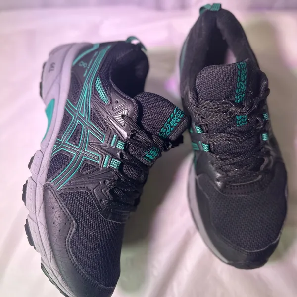 ASICS Gel-Venture 8 Black and Turquoise Trail Shoes - Image 6