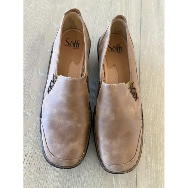Sofft Leather Slip On Loafers Comfort Shoes Brown Womens 8M - Image 11