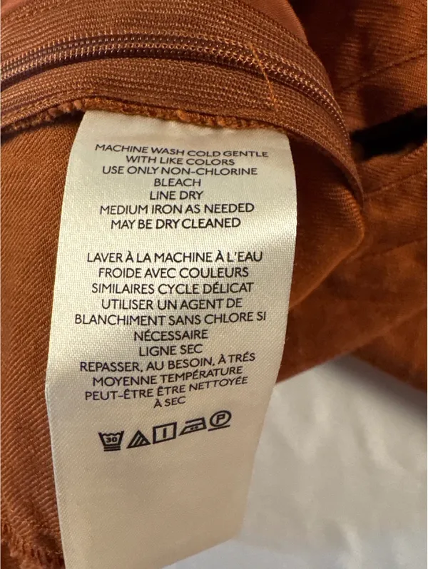 Anthropologie Rust Orange Wide-Leg Linen Blend Pants - Image 9