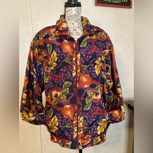 Vintage 80's EVR Crazy Sexy Cool Totally Rad Multi Color Windbreaker Jacket L - Image 12