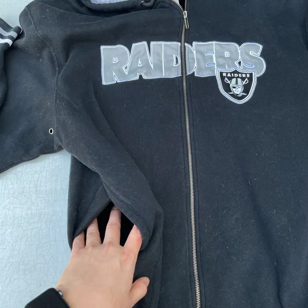 National Football League Las Vegas Raiders Football Black Hoodie Zip Up Sweater - Image 6