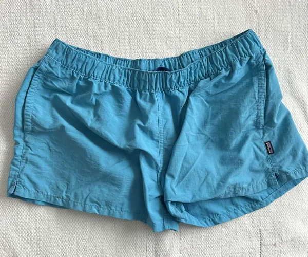 Patagonia Women's Athletic Shorts in Light Blue - Image 6
