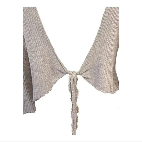 West Of Melrose Gray Open Back Long Sleeve Knit Top - Image 6