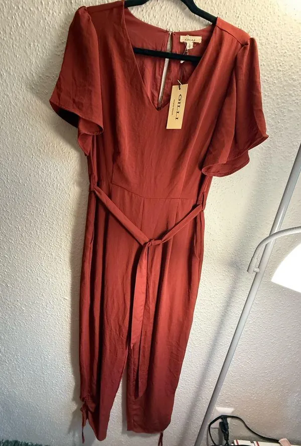 Gilli Brown Jumpsuit with Wide Leg Design Size L - Image 2