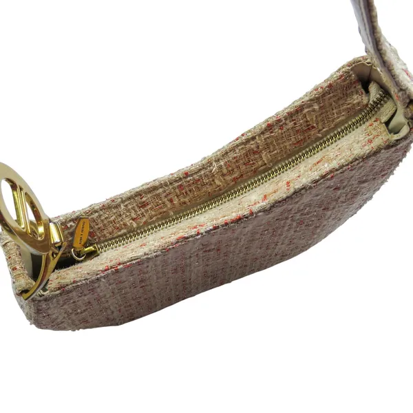 Charles & Keith Cream Tweed Asymmetrical Shoulder Bag - Image 3