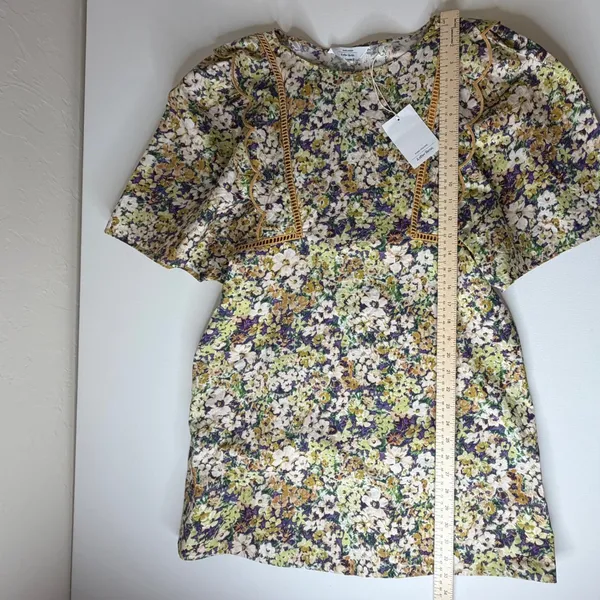 NWT‎ & Other Stories Scalloped Mini Dress Sz XS Floral Cottage Romantic Feminine - Image 11