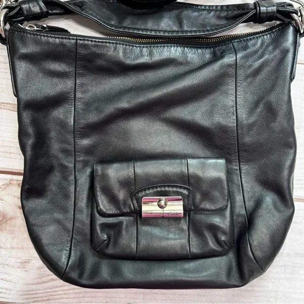 Coach Kristin Convertible Hobo Bag Black Leather Shoulder Bag No. G1076-14783 - Image 2