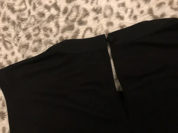 Ann Taylor Black Ruffle Pleat Shell Medium - Image 6