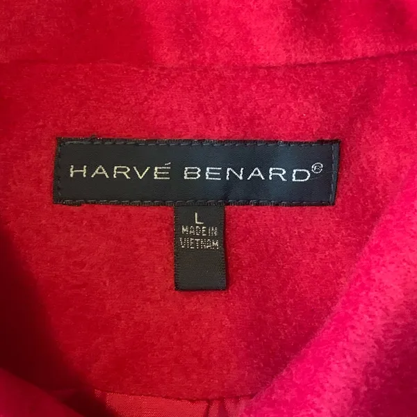 Harve Benard cape coat Large Red Pea Coat One Button - Image 3
