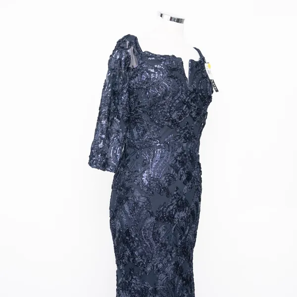 XSCAPE‎ | Sequin Embellished Off-The-Shoulder 3/4-Sleeve Gown - Image 7