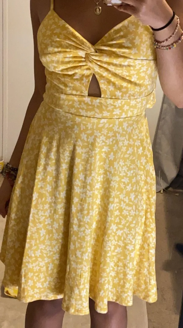 Yellow White Floral Sundress - Image 2